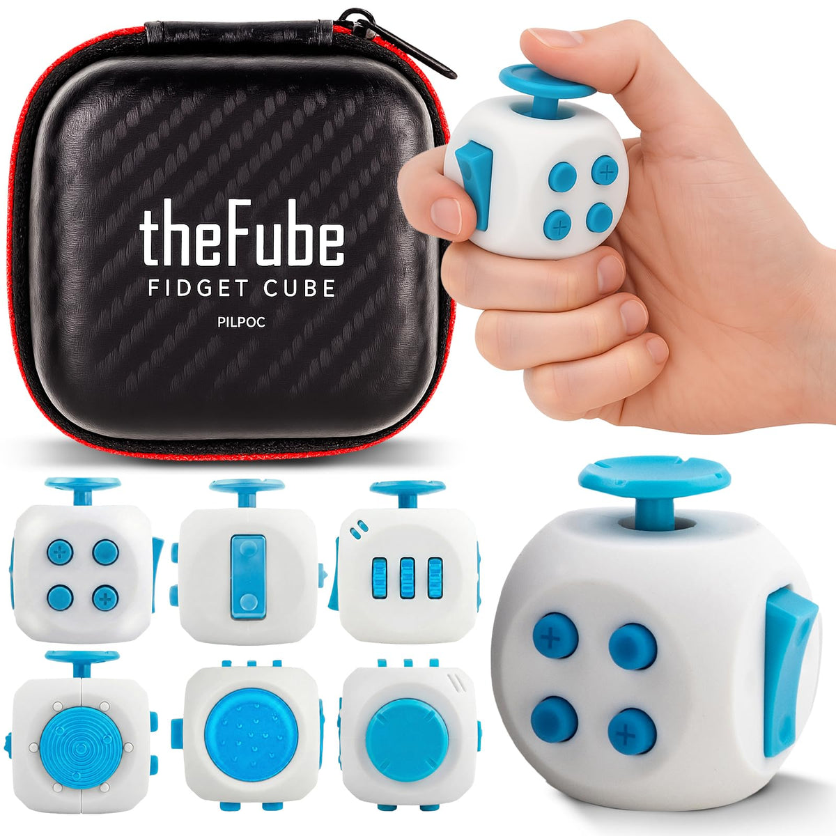 PILPOC theFube Fidget Cube Handy Anxiety Toys for Kids and Adults (Black)