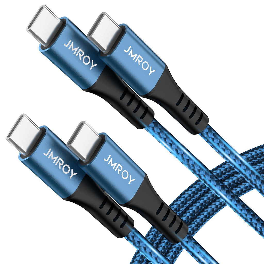 USB C to USB C Charger Cable 2M 3Pack, 60W Fast Charger Cable 2 Metre, Nylon Braided C to C Charging Cord Compatible with iPhone 18 17 16 Pro Max, Samsung Galaxy S26 S25, MacBook Air
