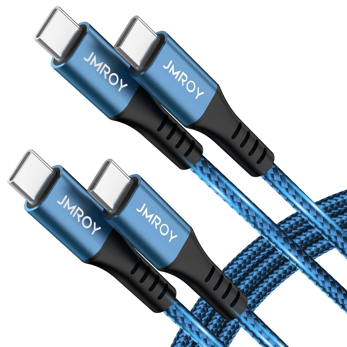 USB C to USB C Charger Cable 2M 3Pack, 60W Fast Charger Cable 2 Metre, Nylon Braided C to C Charging Cord Compatible with iPhone 18 17 16 Pro Max, Samsung Galaxy S26 S25, MacBook Air