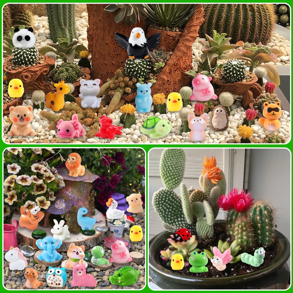 DIYDEC 24pcs Luminous Christmas Mini Resin Tree Figures Toys