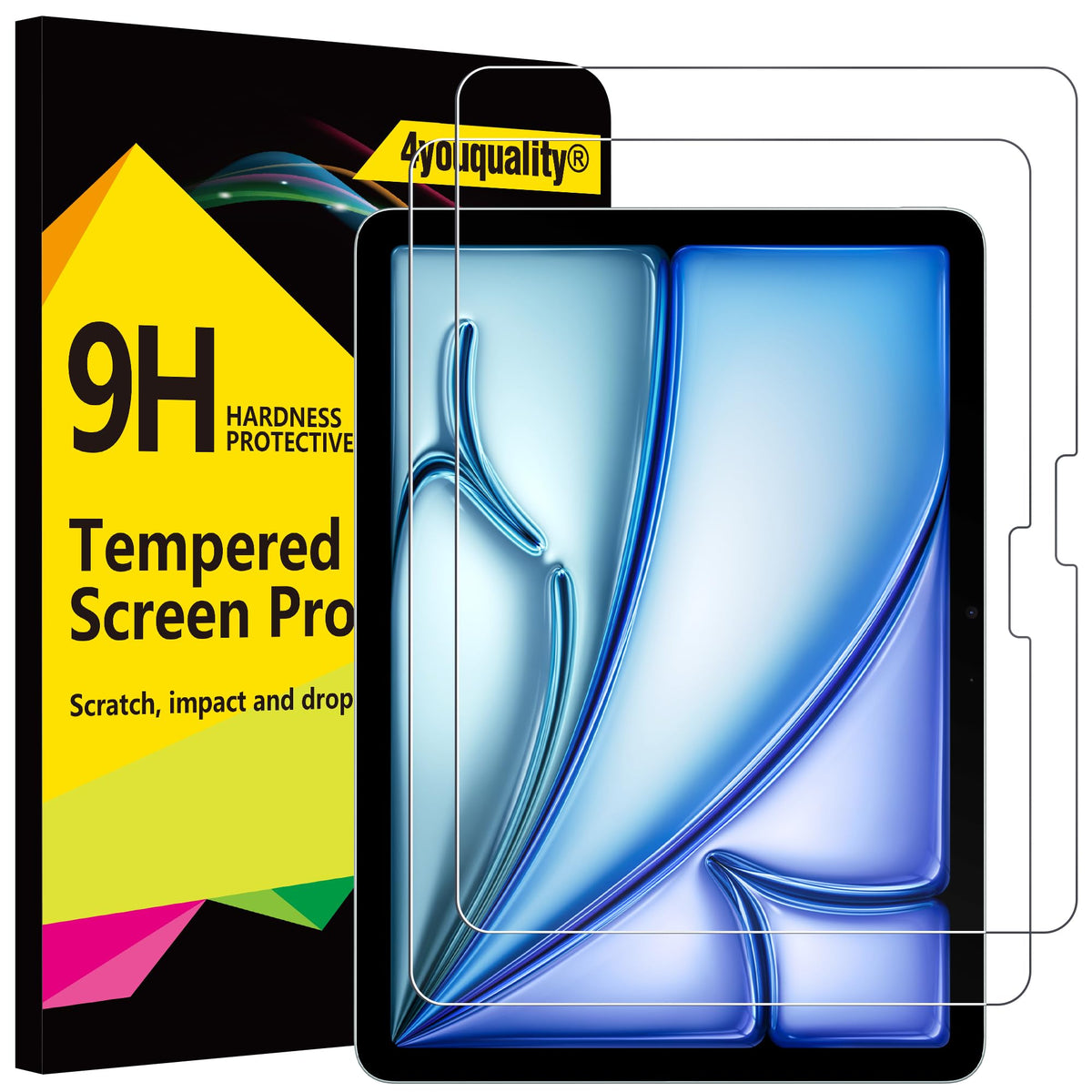 4youquality 2-Pack for iPad Pro 11" & iPad Air 5/4 10.9" Screen Protector