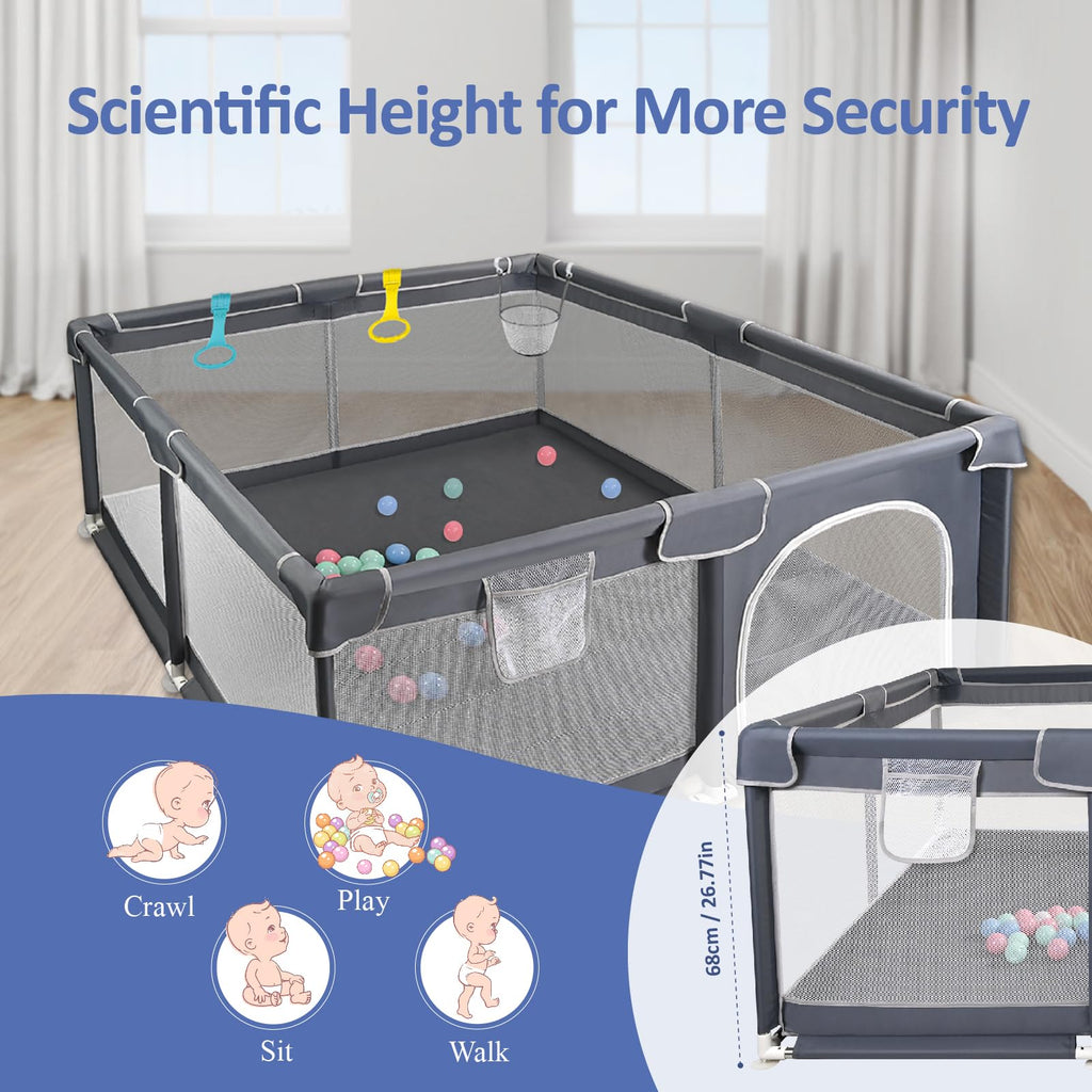 CHOLY Baby Playpen for Babies and Toddlers, Durable Play Pen