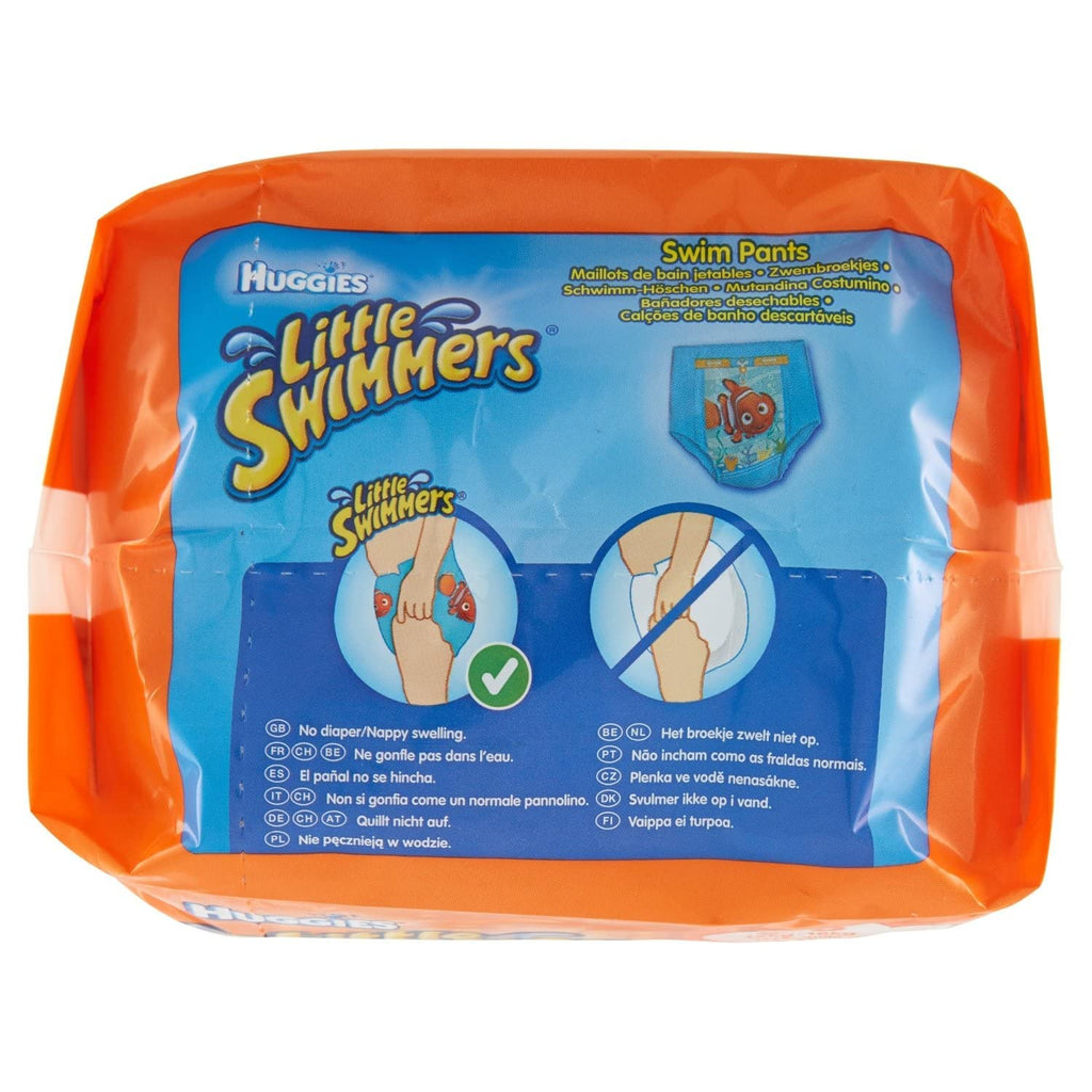 Huggies Little Swimmers, Swim Nappies - Size 3-4, 36 Baby Swim Pants - Leak Guards and Stretchy Waistband Protect Without Swelling - Tear Sides for Easy Removal