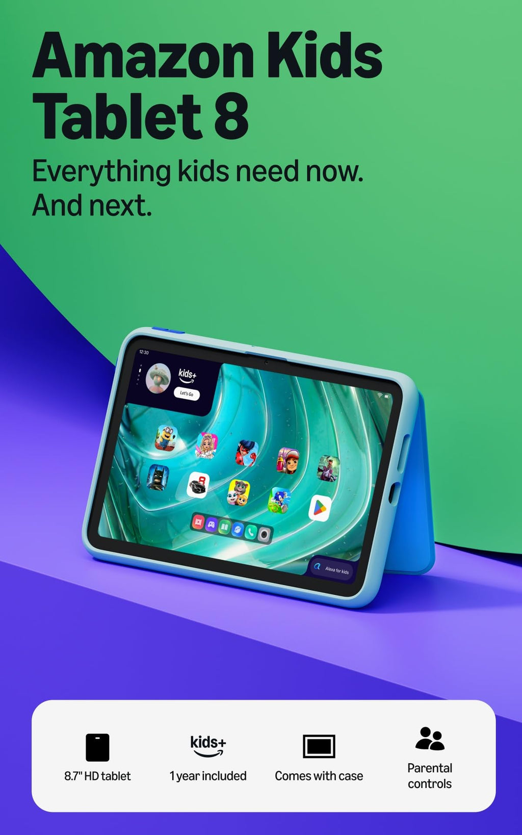 Amazon Kids Tablet 11 (newest gen) ages 6+, 11" 2.5K display, all-day battery, plus 1 year of Kids+ with videos, apps, games and books, slim hard case included (SpongeBob and Patrick)