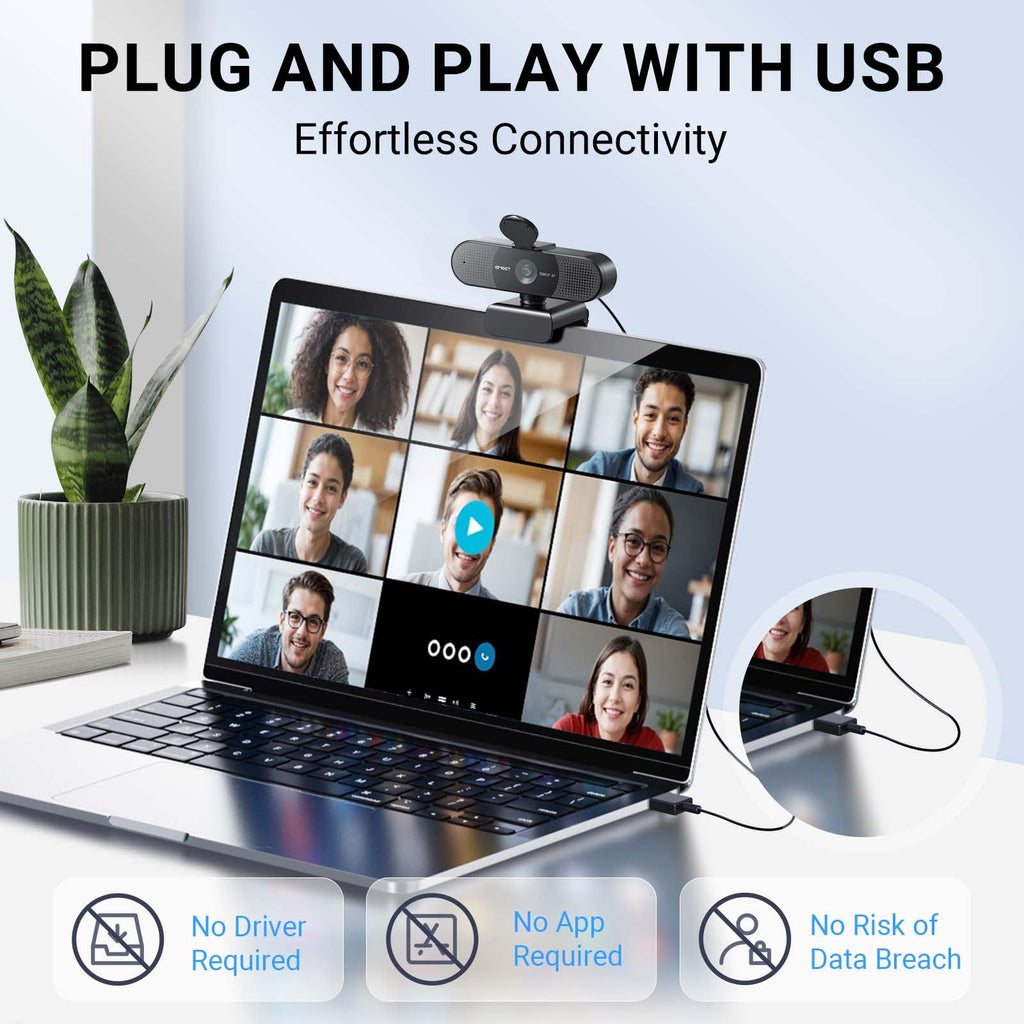 EMEET S600 4K Webcam for Streaming - Sony 1/2.55'' Sensor, PDAF Autofocus, 1080P@60FPS, 2 Noise Reduction Mics, Built-in Privacy Cover, 73° FOV, Streaming Camera for Live Commerce/Gaming/Beauty