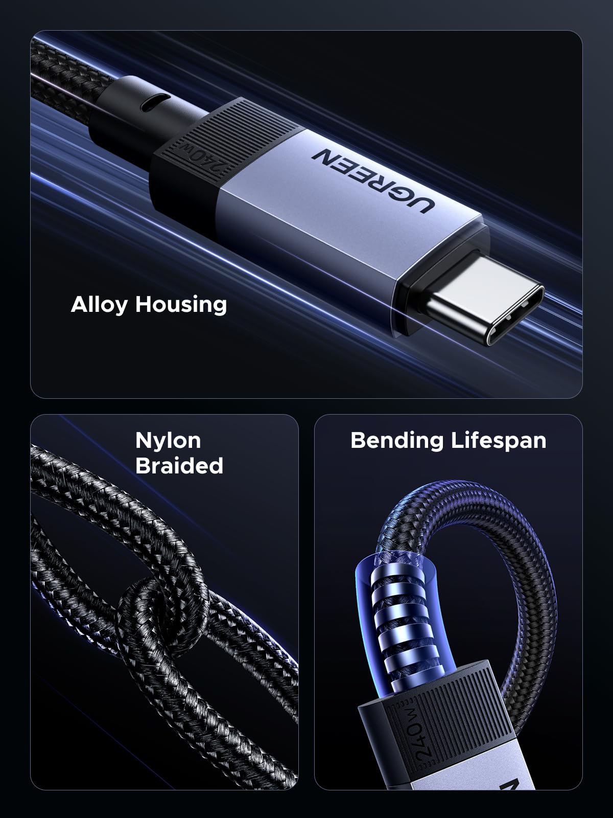 UGREEN USB C to USB-C 3.2 Gen2 Cable 240W Fast Charging, 1M