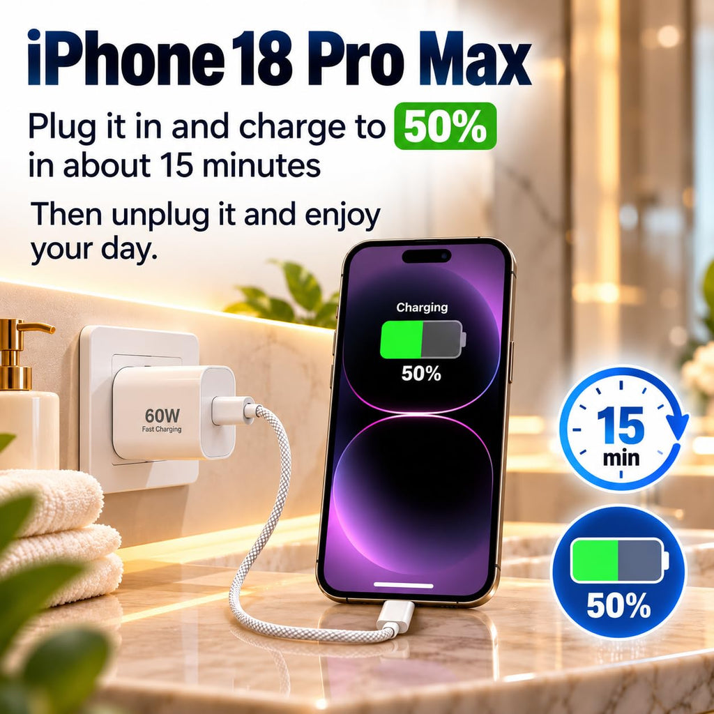 2 Pack 60W USB-C to C Fast Charging Charger Cable For iPhone 18 Pro Max 17e
