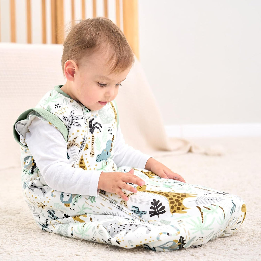 Yoofoss Baby Sleeping Bag 3.0 TOG - 6-12 Months Winter Sleeping Bag Baby with Removable Long Sleeves 100% Organic Cotton Sleep Sack Newborn Infant Toddler Giraffe