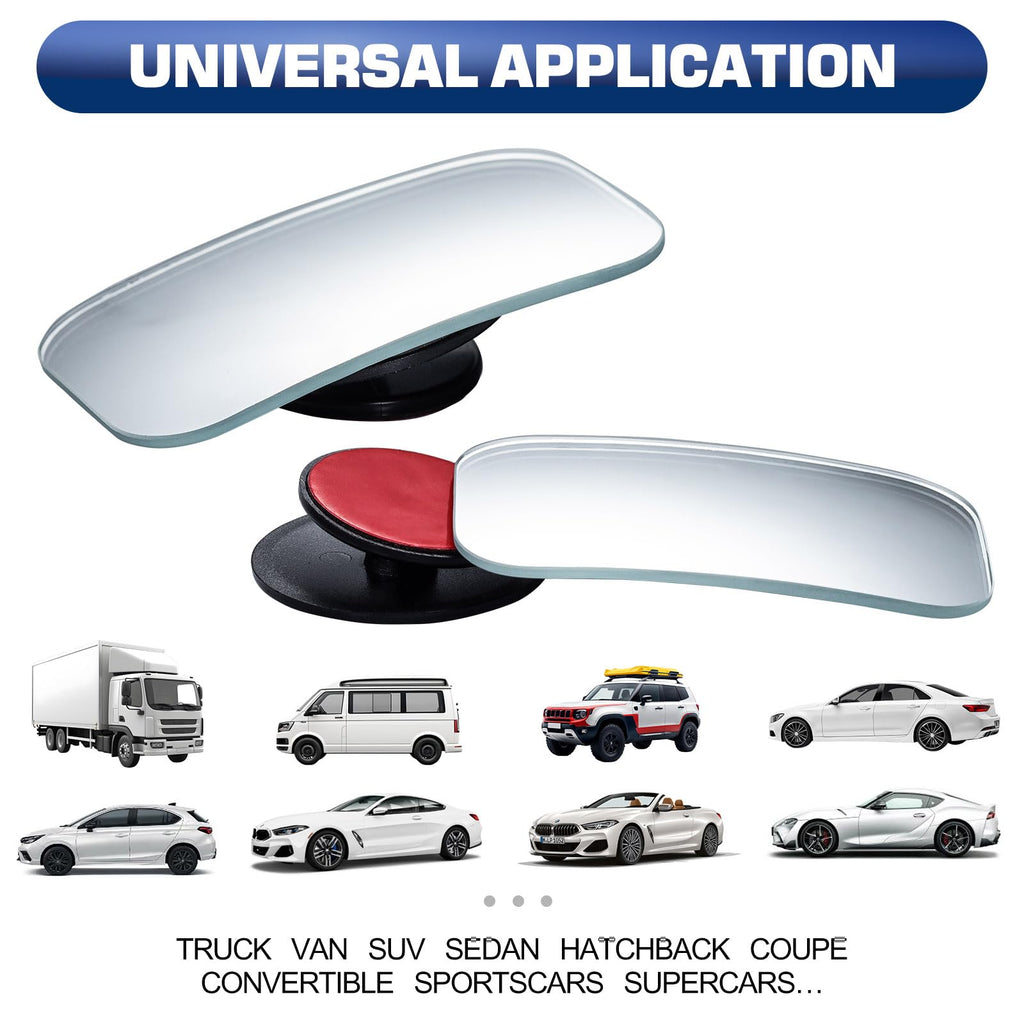 Spurtar Blind Spot Mirrors for Cars, Round Frameless 360° Rotate, 2 Pack