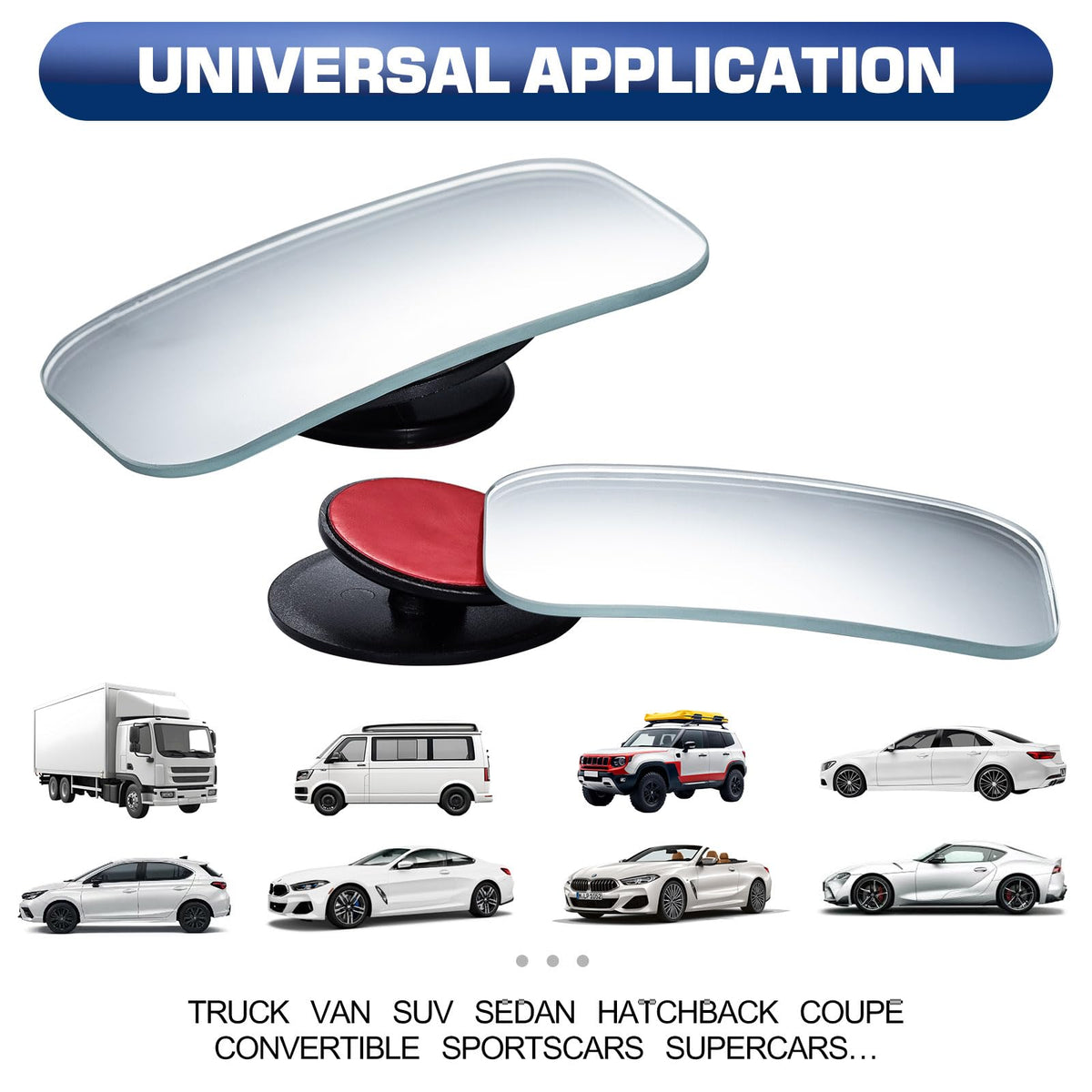 Spurtar Blind Spot Mirrors for Cars, Round Frameless 360° Rotate, 2 Pack
