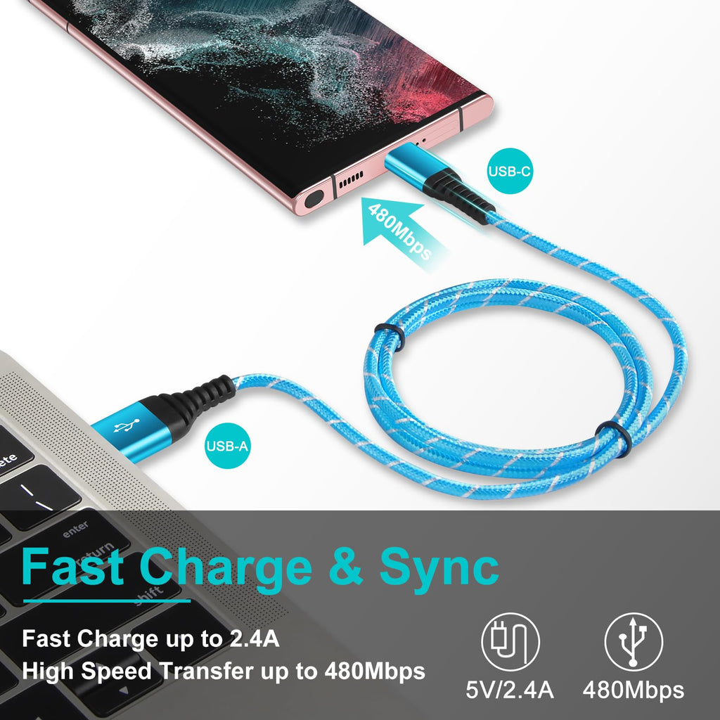 USB C Fast Charger Cable, [3Pack 3FT] Type C Samsung Charger Cable USB C