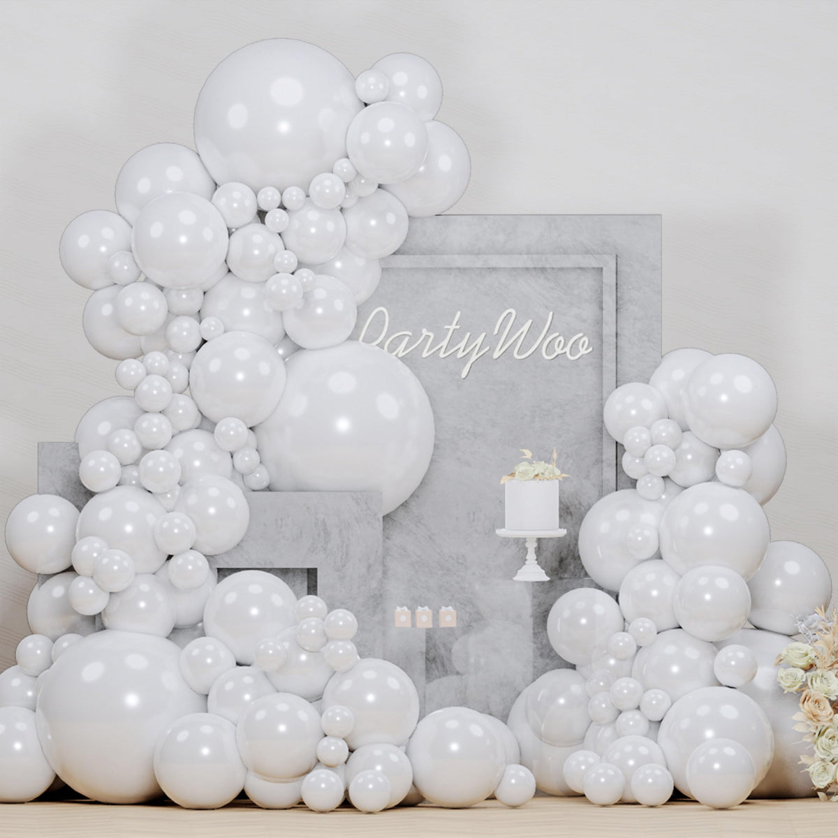 PartyWoo Baby Pink Balloons 152pcs Pastel Pale Light Pink Different Sizes