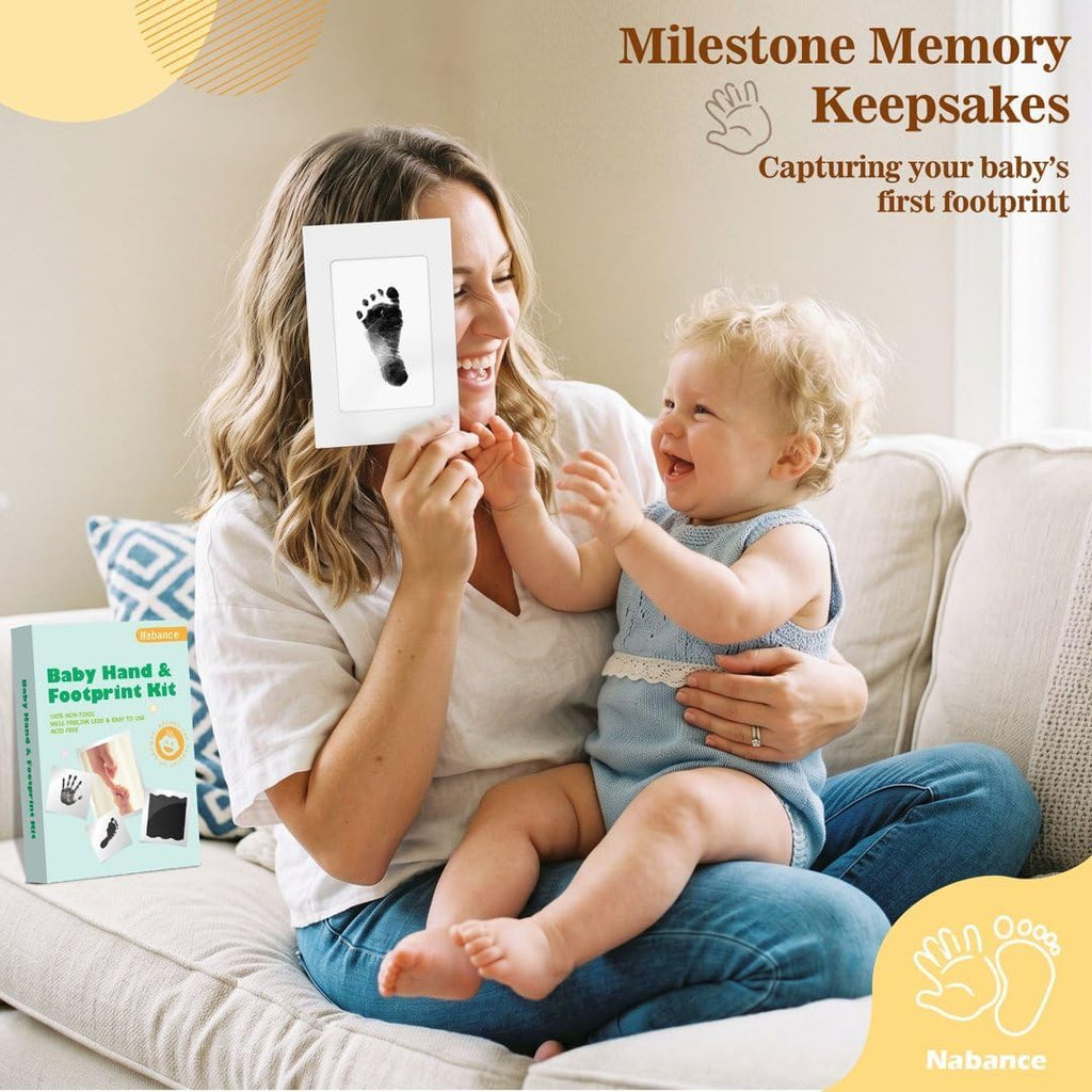 Nabance Baby Footprint Kit & Handprint Kit, Safe for Baby Hands and Feet