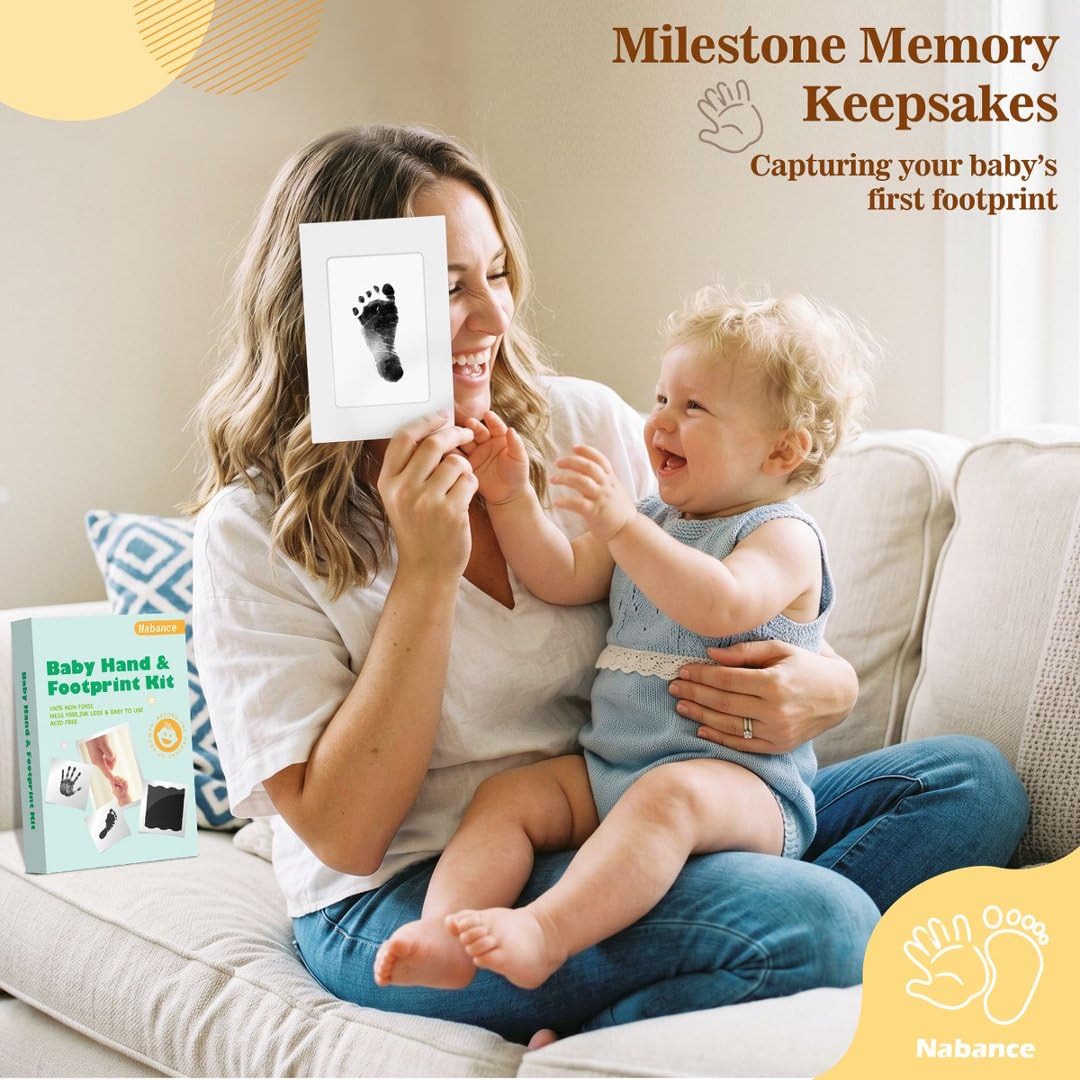 Nabance Baby Footprint Kit & Handprint Kit, Safe for Baby Hands and Feet