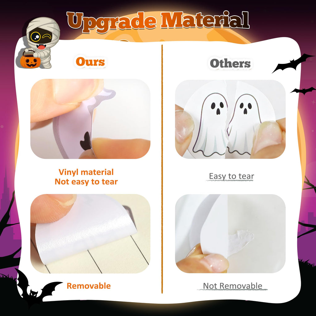 48 Sheets Pumpkin Face Stickers Kids Halloween Party Favors Crafts