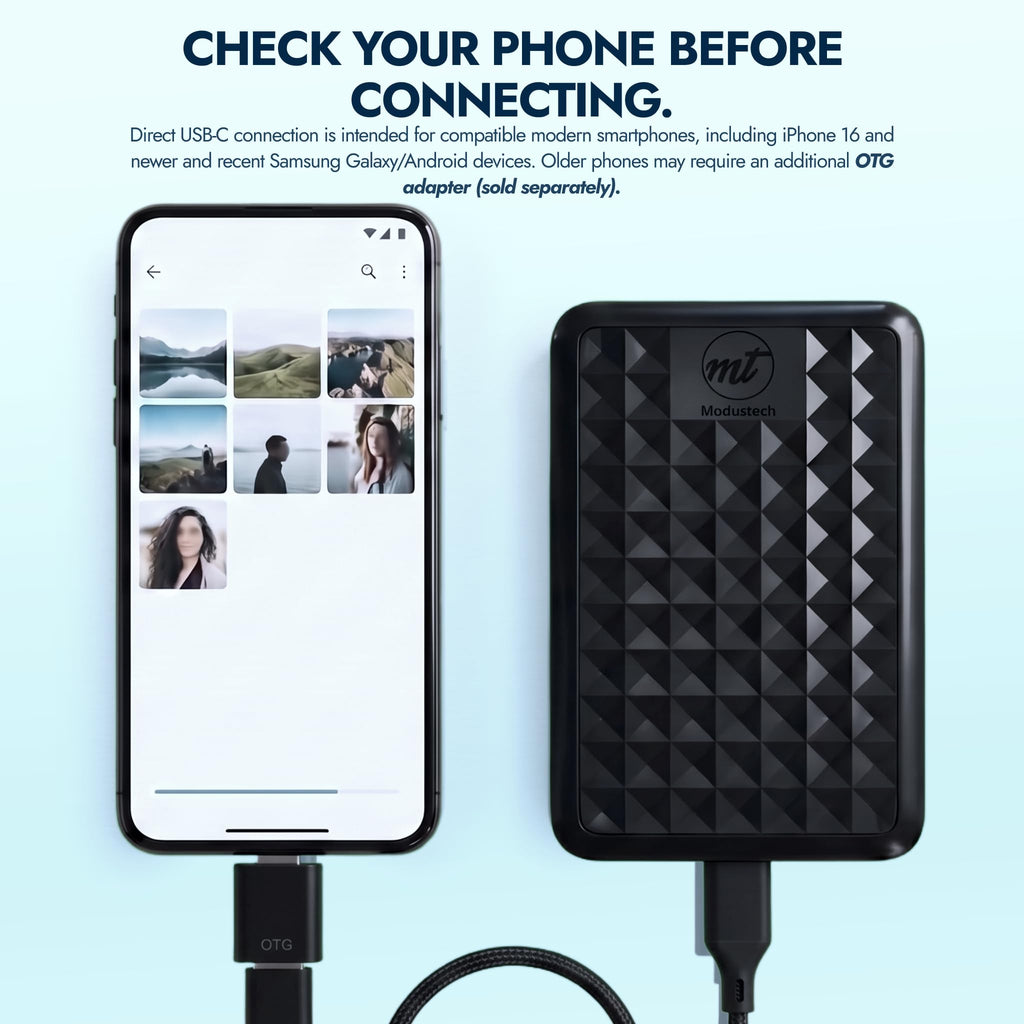 ModusTech Facet 320GB External Hard Drive Portable USB-C/USB 3.1 Plug & Play Ultra- Slim HDD Hard drive for Backup, Gaming, PC, Mac, Laptop, PS4, Xbox, Smart TV (WHITE)