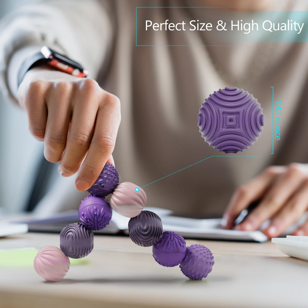 Silicone Magnetic Balls Fidget Toys for Adults & Teens,4PCS Stress Relief Sensory Toys for Autism ADHD Anxiety,Fun Textures Gadgets,Office Desk Toy,Stocking Stuffers for Women Men Teen Gift