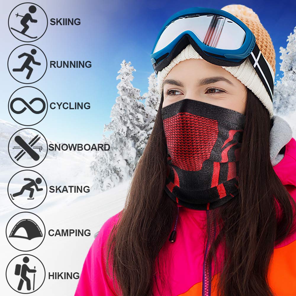 WTACTFUL Winter Neck Warmer Gaiter Windproof Face Mask Balaclava Bandana for Ski Snowboard