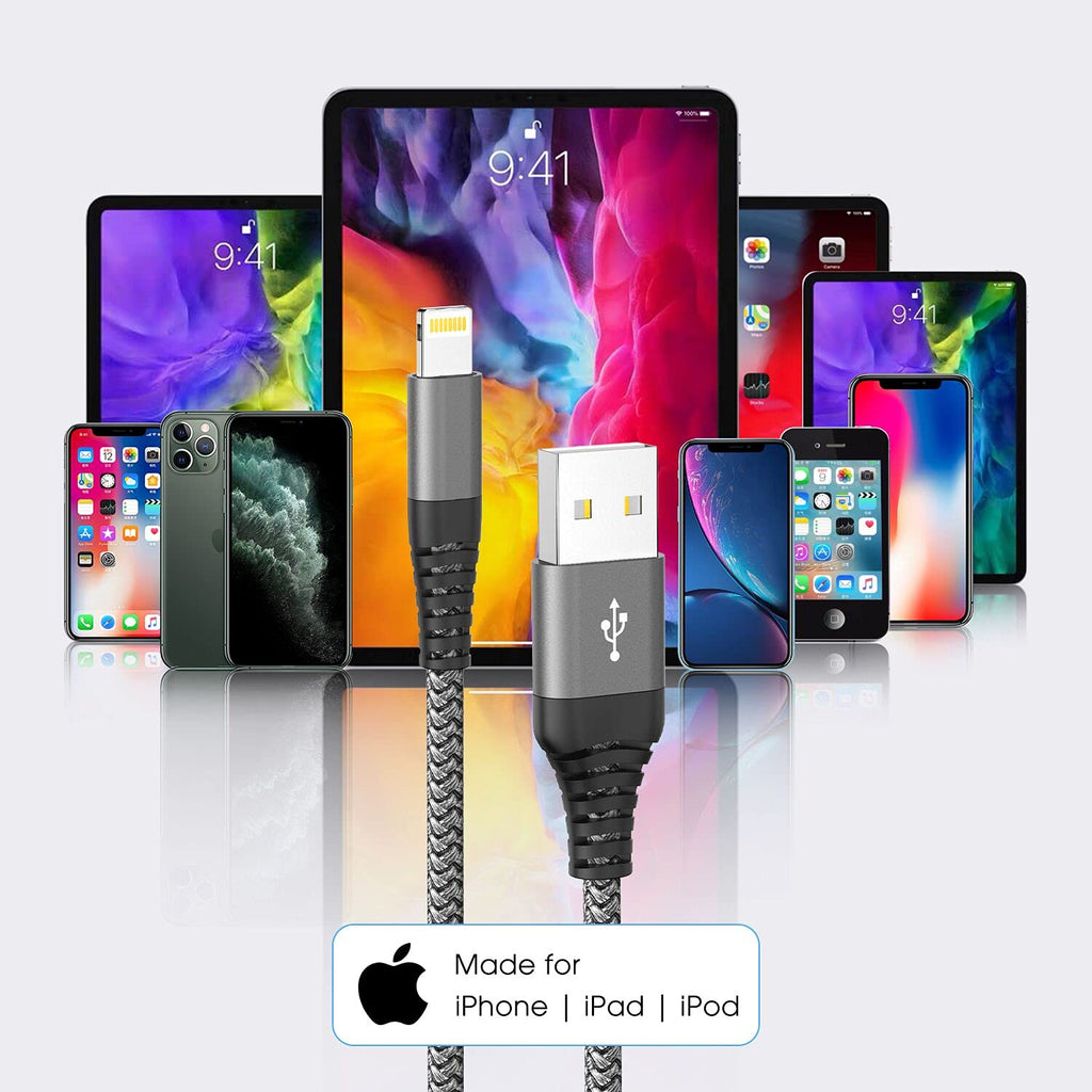 iPhone Charger Cable 3Pack 1M/3FT MFi Certified iPhone Charger Fast Charge