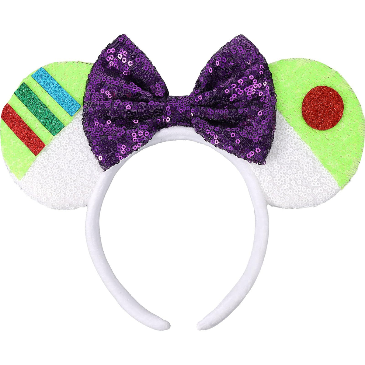 UNSPAZ Mouse Ears Headbands, Sequin Mouse Ears for Women Girls Boys, Shiny Bow Headband for Cosplay Costume Party Decorations Hair Accessories (Polka Dots)