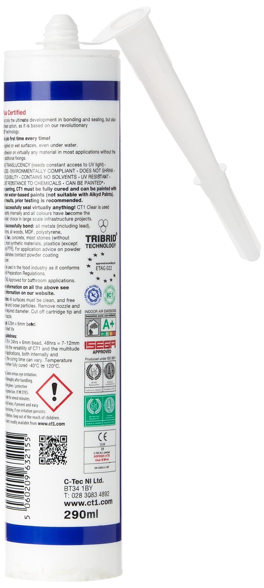 CT1 CT1SILVER Silver TRIBRID® Multi Purpose Sealant & Adhesive - 290ml