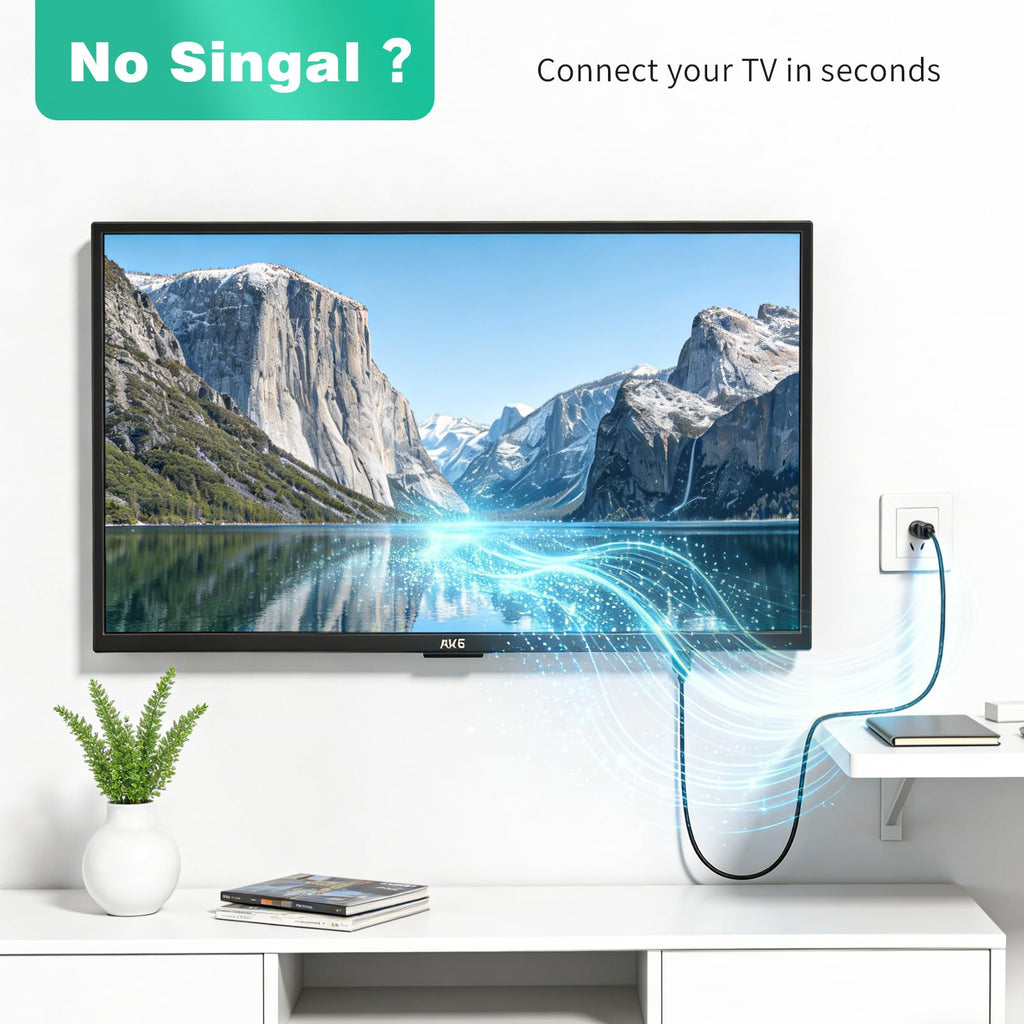 Ancable TV Aerial Cable with Coaxial Adapter 5M Black TV Ariel Lead