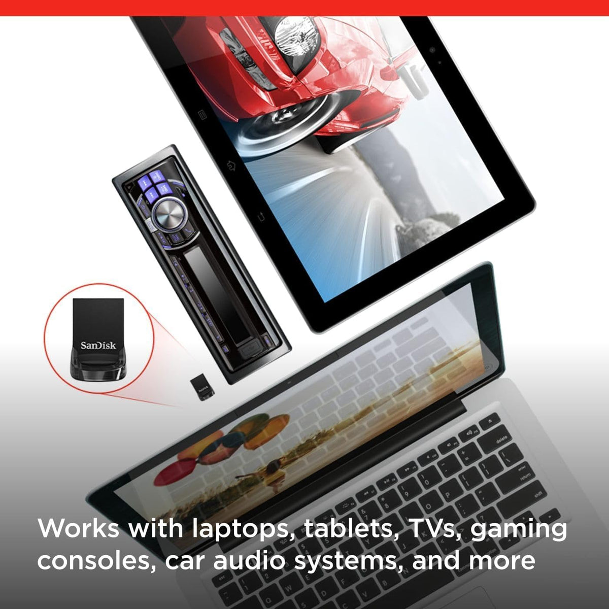 SANDISK Ultra Fit 128GB, USB-A Flash Drive, Up to 400MB/s Read Speeds