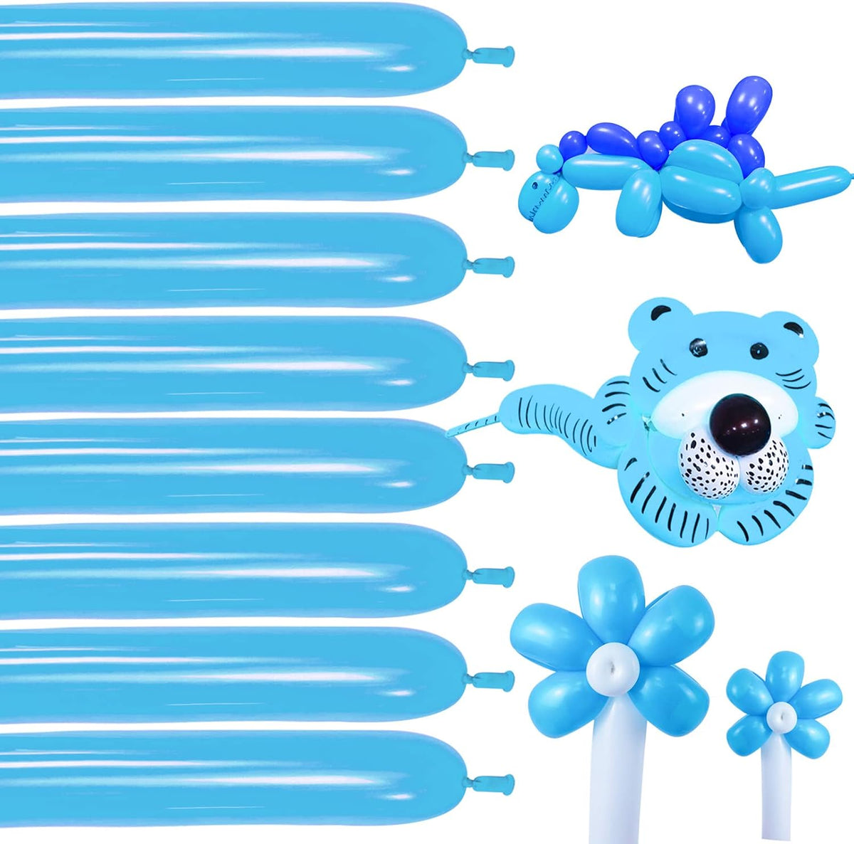 100Pcs clear 260 Balloons Clear Long Skinny Latex Balloon for Animal Ballons, Premium Quality Balloons for Beginners Baloons Making Kid's Carnivals Party Decoartion