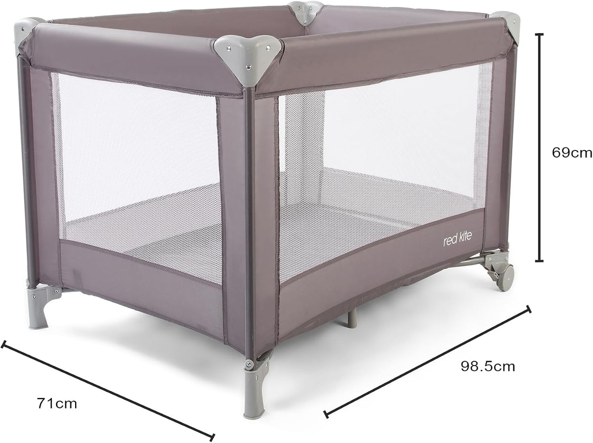Red Kite Sleeptight Travel Cot - Grey