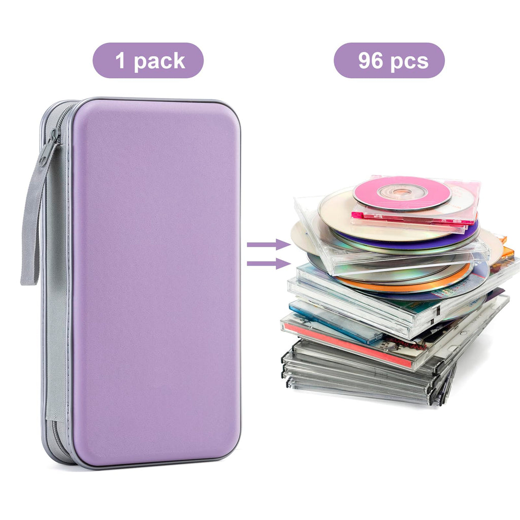 LIOVODE DVD Case, 96 Capacity CD Case Holder Organizer Disc Wallet for Car