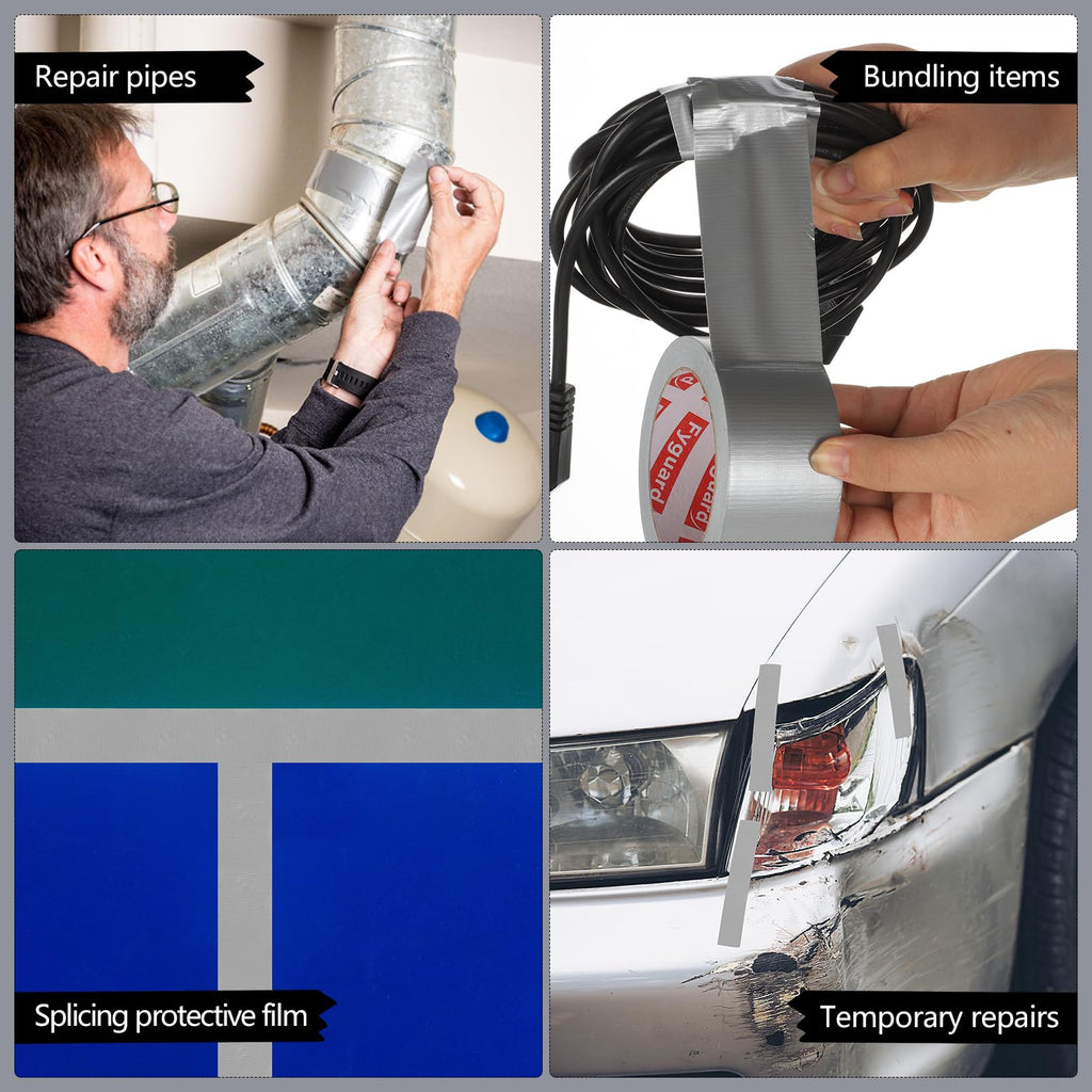 Black Duct Tape, 48mm x 54m (Pack of 3) Gaffer Tape Heavy Duty 8.5Mil