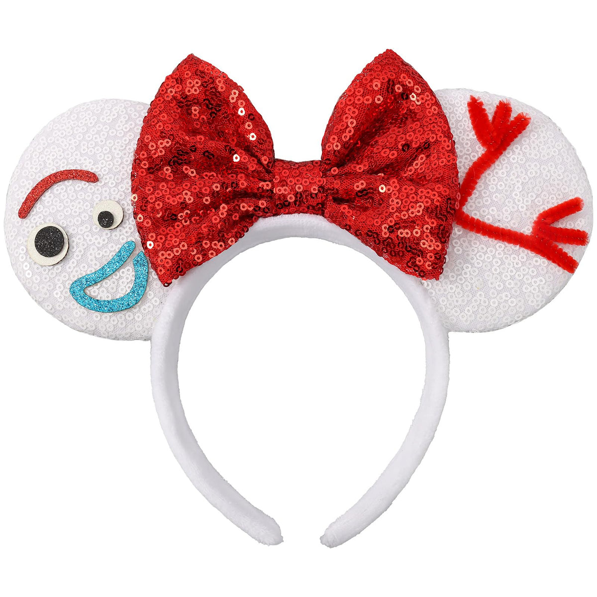 UNSPAZ Mouse Ears Headbands, Sequin Mouse Ears for Women Girls Boys, Shiny Bow Headband for Cosplay Costume Party Decorations Hair Accessories (Polka Dots)