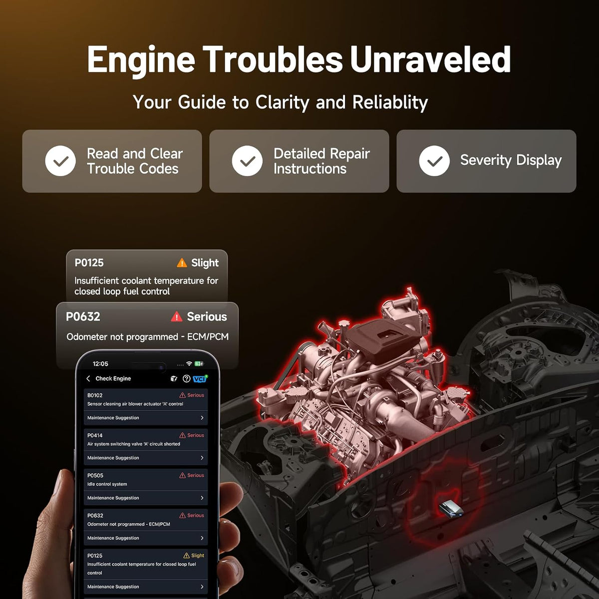 TOPDON CarPal A Obd2 Scanner Bluetooth, Full System Car Diagnostic Tool