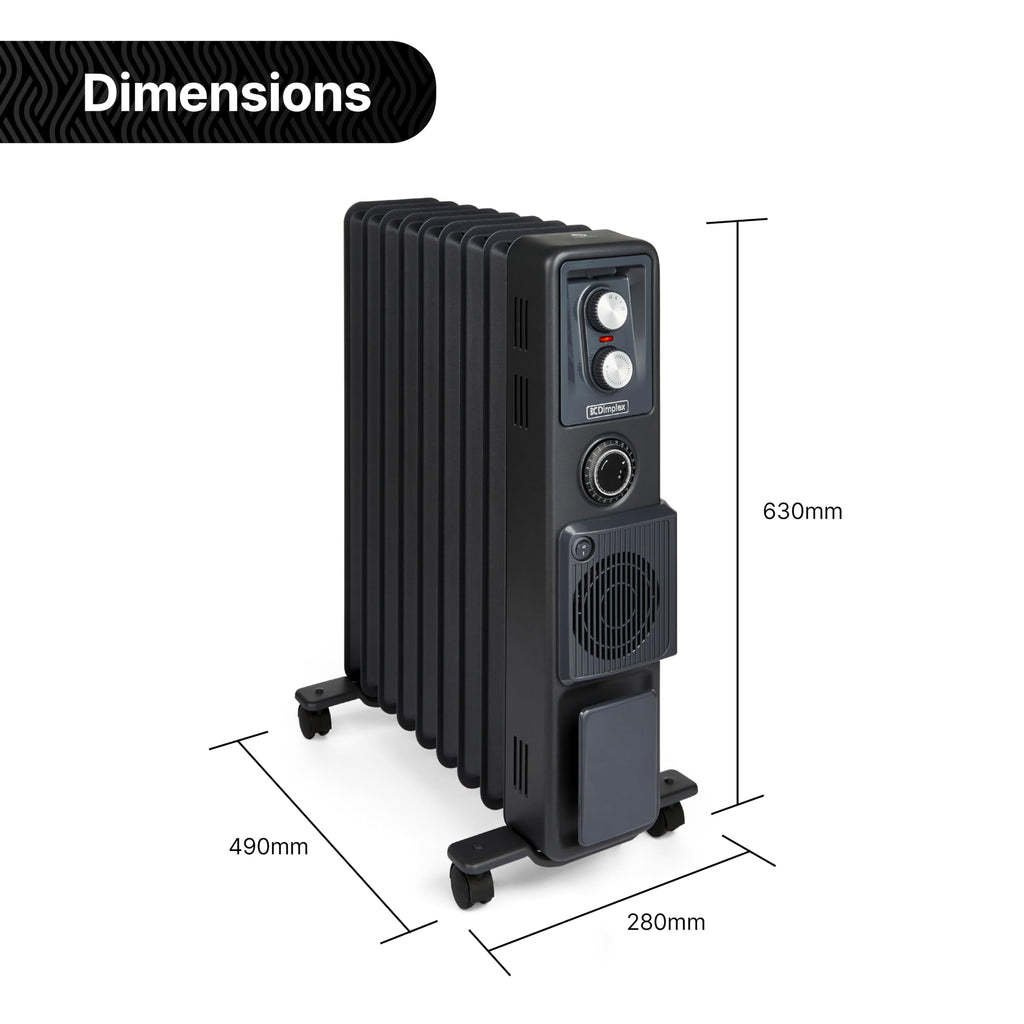 Dimplex ECR20TIE Oil Free Portable Radiator, 2kW Electric Heater, Timer