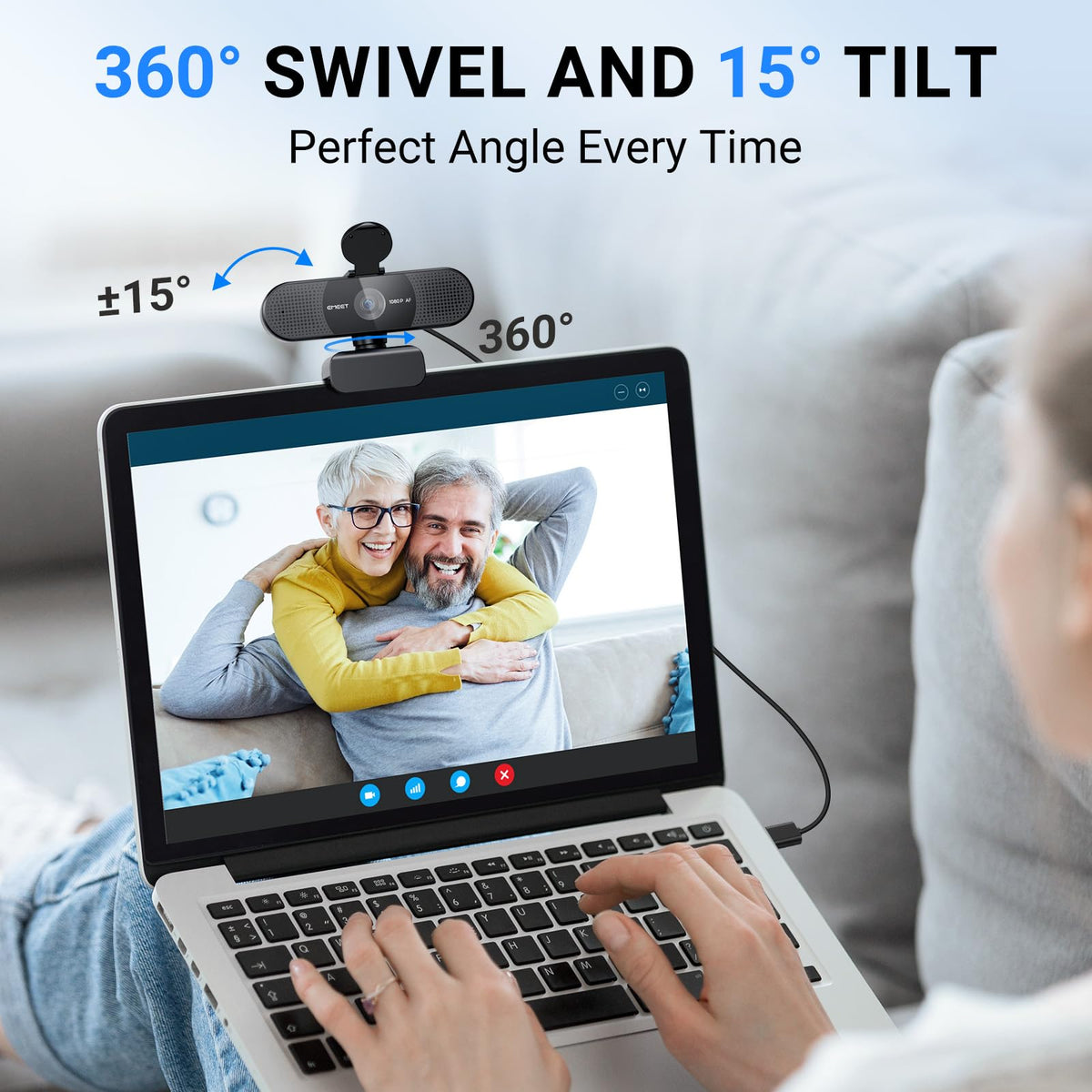 EMEET S600 4K Webcam for Streaming - Sony 1/2.55'' Sensor, PDAF Autofocus, 1080P@60FPS, 2 Noise Reduction Mics, Built-in Privacy Cover, 73° FOV, Streaming Camera for Live Commerce/Gaming/Beauty