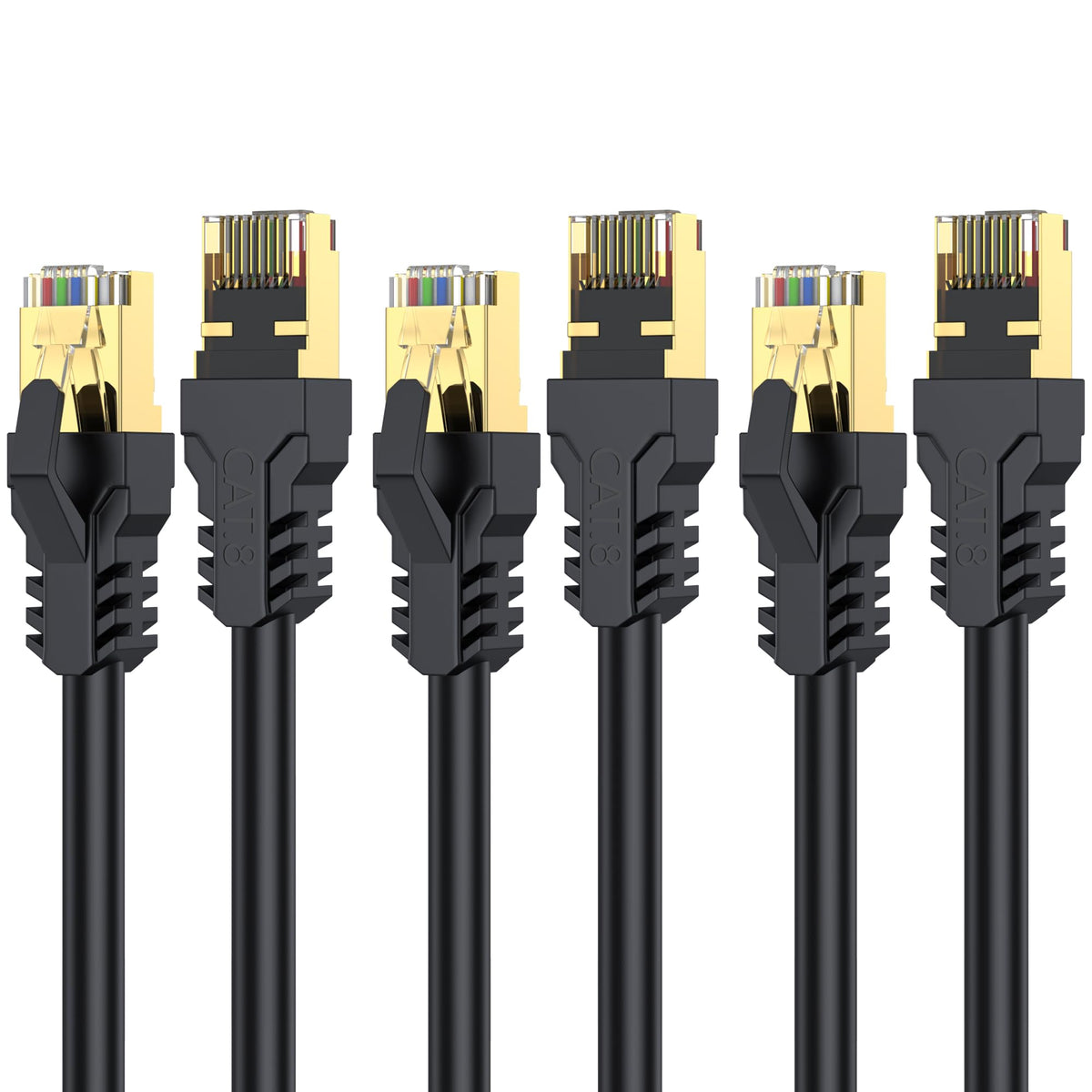 Cat 8 Ethernet Cable 0.5M, High Speed 40Gbps 2000Mhz Internet Cable, Lan Cable with Gold Plated RJ45 Connector,Weatherproof Outdoor&Indoor,for/PC/Modem/Router/Gaming, Faster Than Cat7/Cat6/Cat5