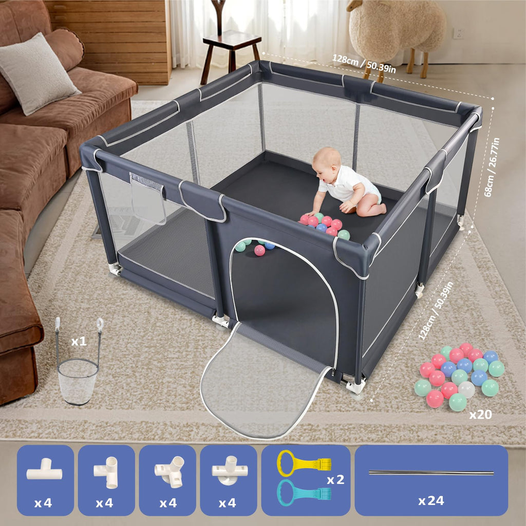 CHOLY Baby Playpen for Babies and Toddlers, Durable Play Pen