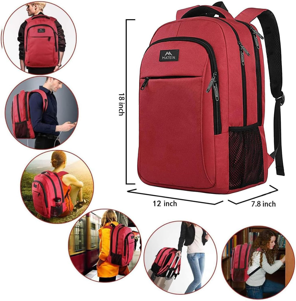 MATEIN Travel Laptop Backpack, Work Bag Lightweight Laptop Bag, Black Blue