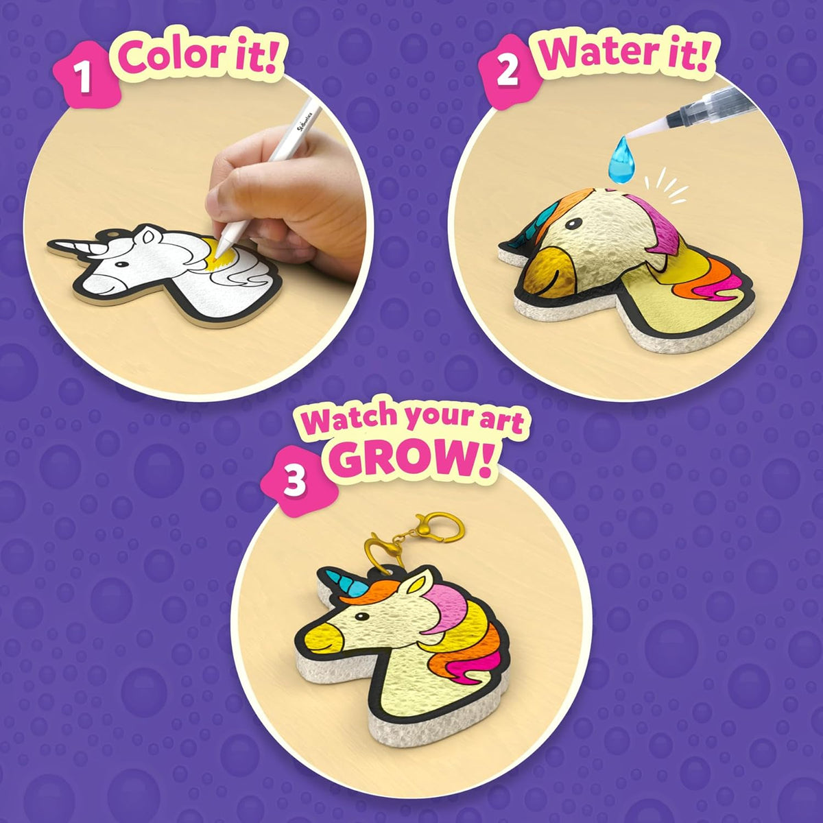 Skillmatics Aqua Puffs Unicorns, Stocking Stuffer for Kids, Paint by Number