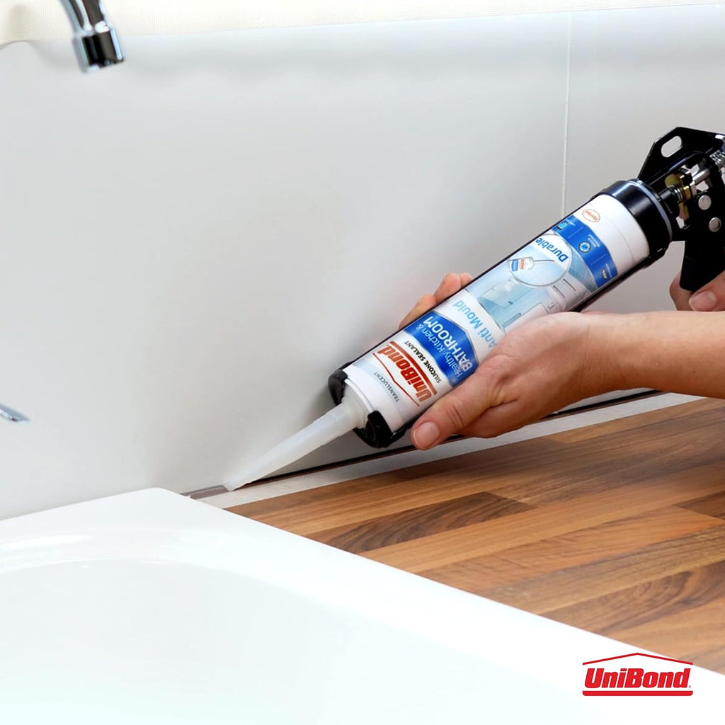 UniBond Kitchen and Bathroom, Mould-Resistant Transparent Sealant, 280 ml