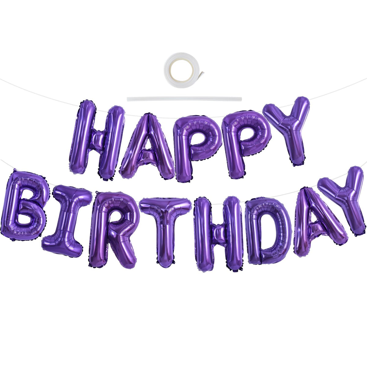 TONIFUL 16 Inch Black Happy Birthday Balloons Banner Decorations for Men