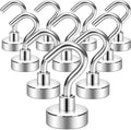 Neosmuk Magnetic Hooks,10kg+ Heavy Duty Cruise Hooks, Silver, 10 Pack