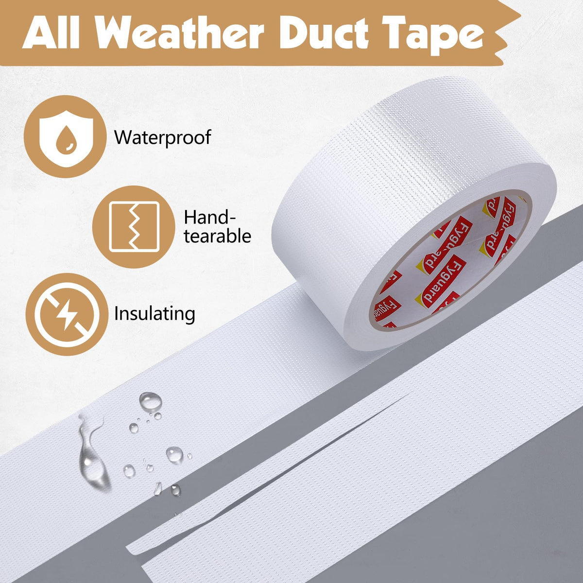 Black Duct Tape, 48mm x 54m (Pack of 3) Gaffer Tape Heavy Duty 8.5Mil