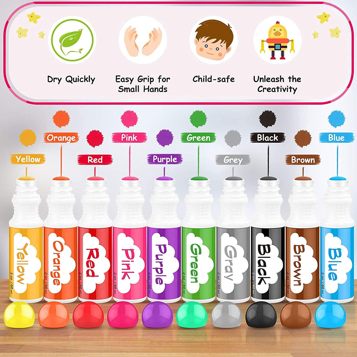 Dot Markers for Toddlers Kids, Bingo Daubers Washable Art Markers 8 Colors