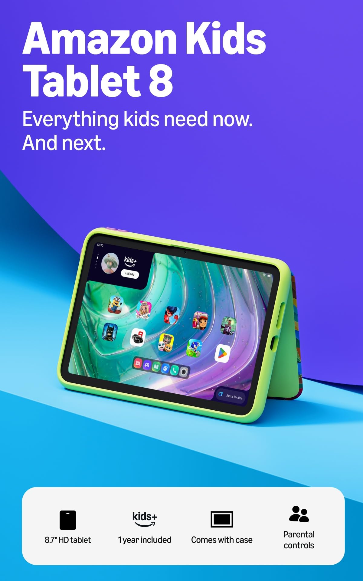 Amazon Kids Tablet 11 (newest gen) ages 6+, 11" 2.5K display, all-day battery, plus 1 year of Kids+ with videos, apps, games and books, slim hard case included (SpongeBob and Patrick)
