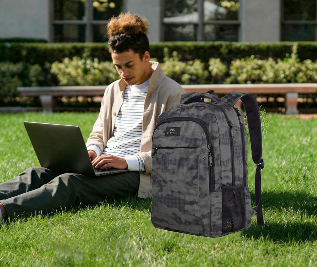 MATEIN Travel Laptop Backpack, Work Bag Lightweight Laptop Bag, Black Blue