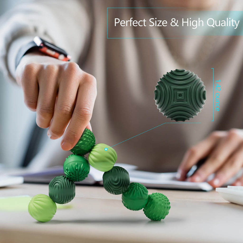 Silicone Magnetic Balls Fidget Toys for Adults & Teens,4PCS Stress Relief Sensory Toys for Autism ADHD Anxiety,Fun Textures Gadgets,Office Desk Toy,Stocking Stuffers for Women Men Teen Gift