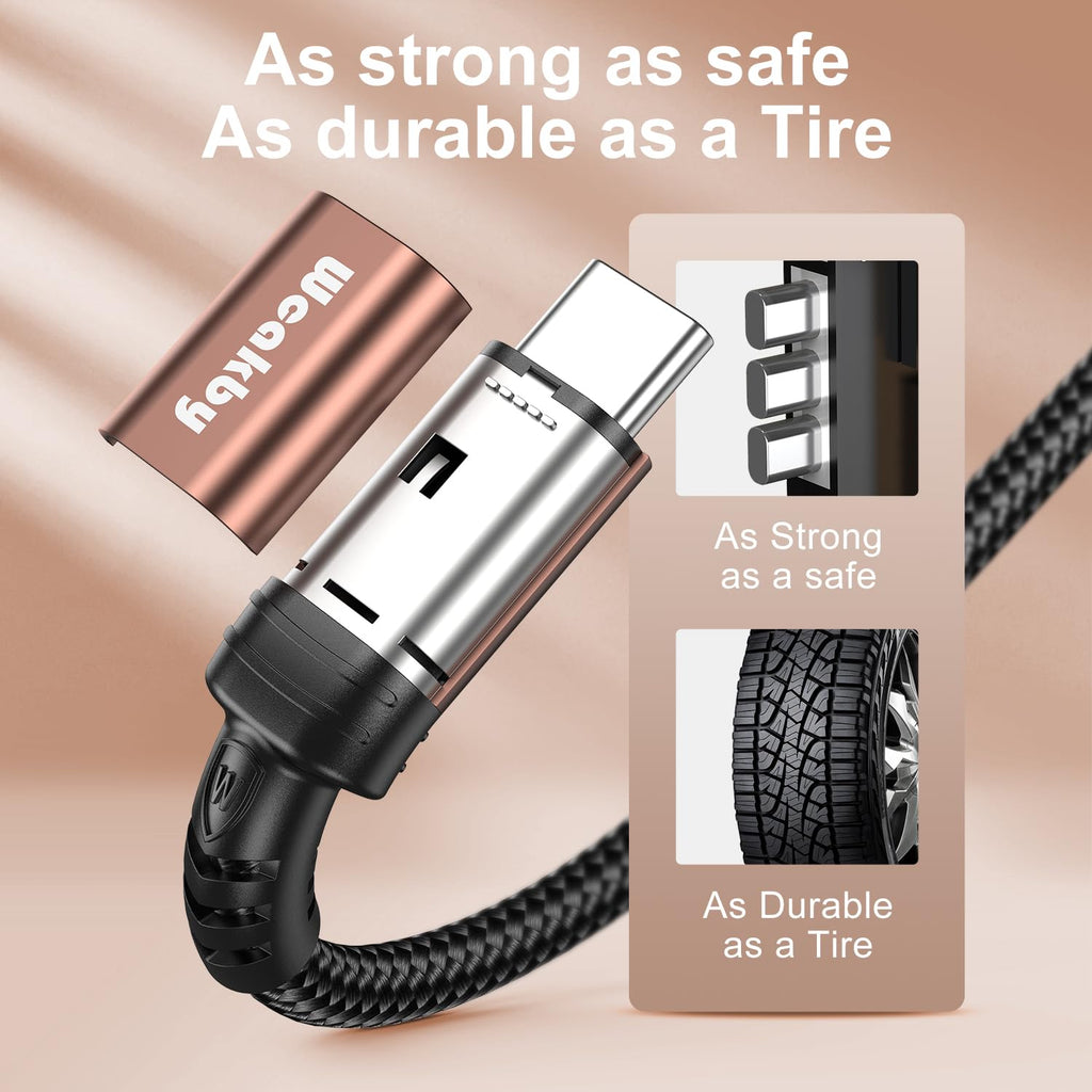 USB C to USB C Charger Cable 2M 3Pack, 60W Fast Charger Cable 2 Metre, Nylon Braided C to C Charging Cord Compatible with iPhone 18 17 16 Pro Max, Samsung Galaxy S26 S25, MacBook Air