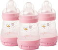 MAM Easy Start Anti-Colic Bottle| 3 x160ml, Self-Sterilising, Pink