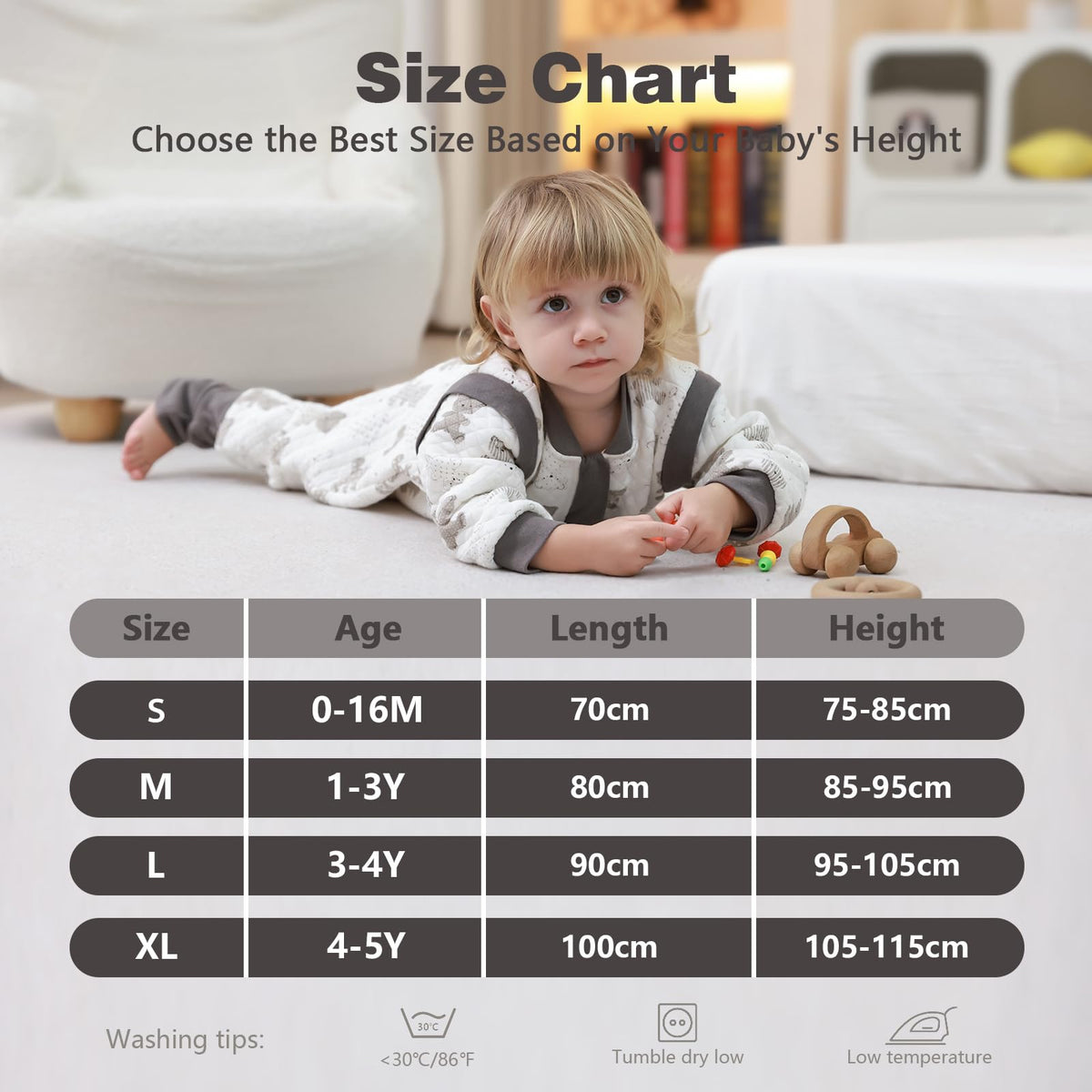 Baby Sleeping Bag with Feet, 2.0 Tog, Removable Sleeves 6-18 months